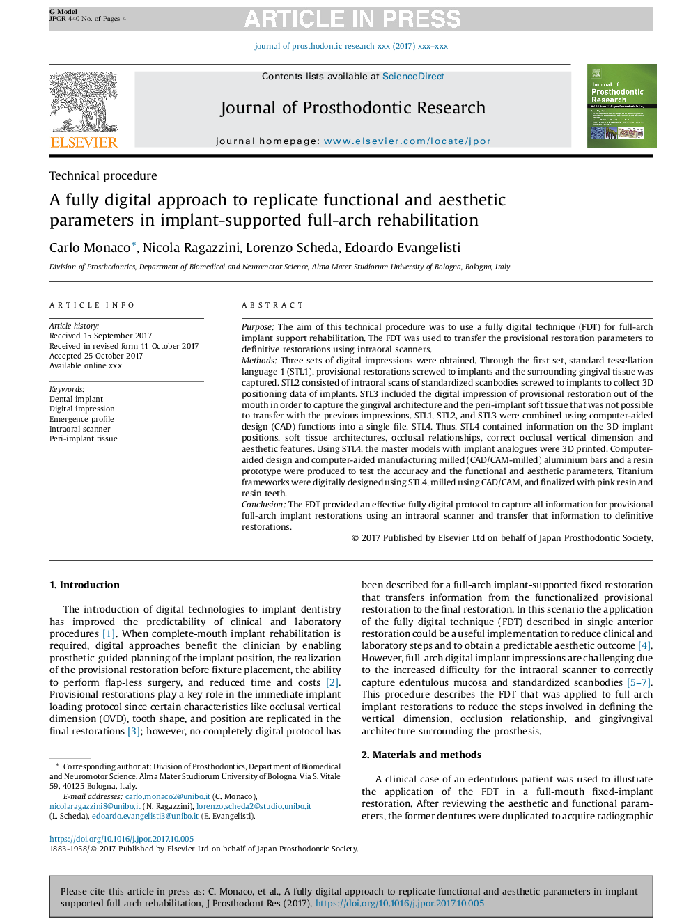 A fully digital approach to replicate functional and aesthetic parameters in implant-supported full-arch rehabilitation