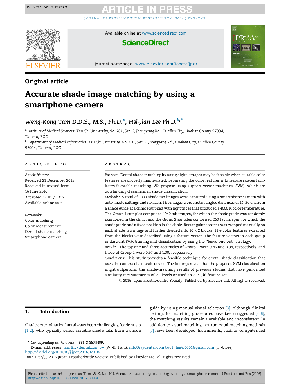 Accurate shade image matching by using a smartphone camera