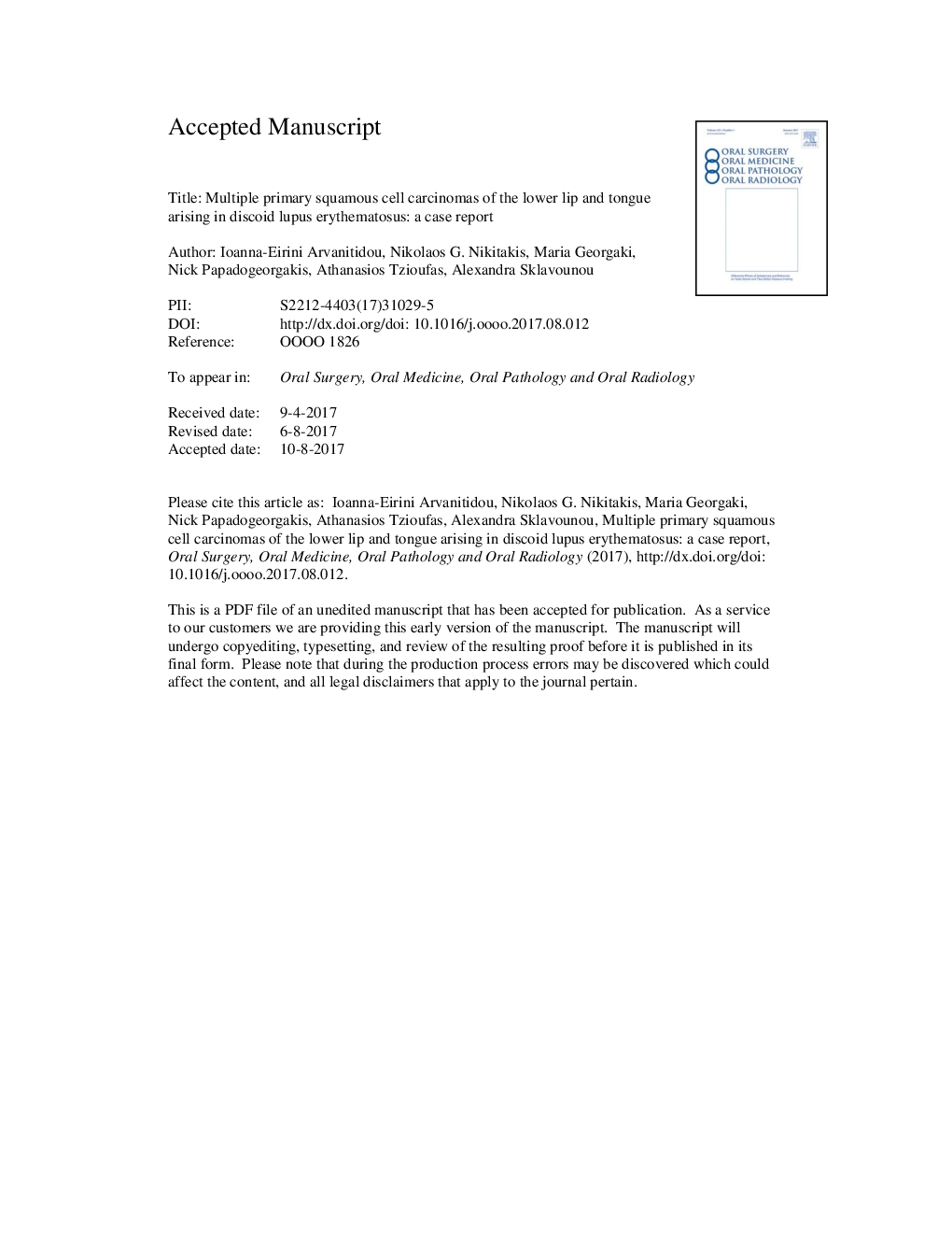 Multiple primary squamous cell carcinomas of the lower lip and tongue arising in discoid lupus erythematosus: a case report