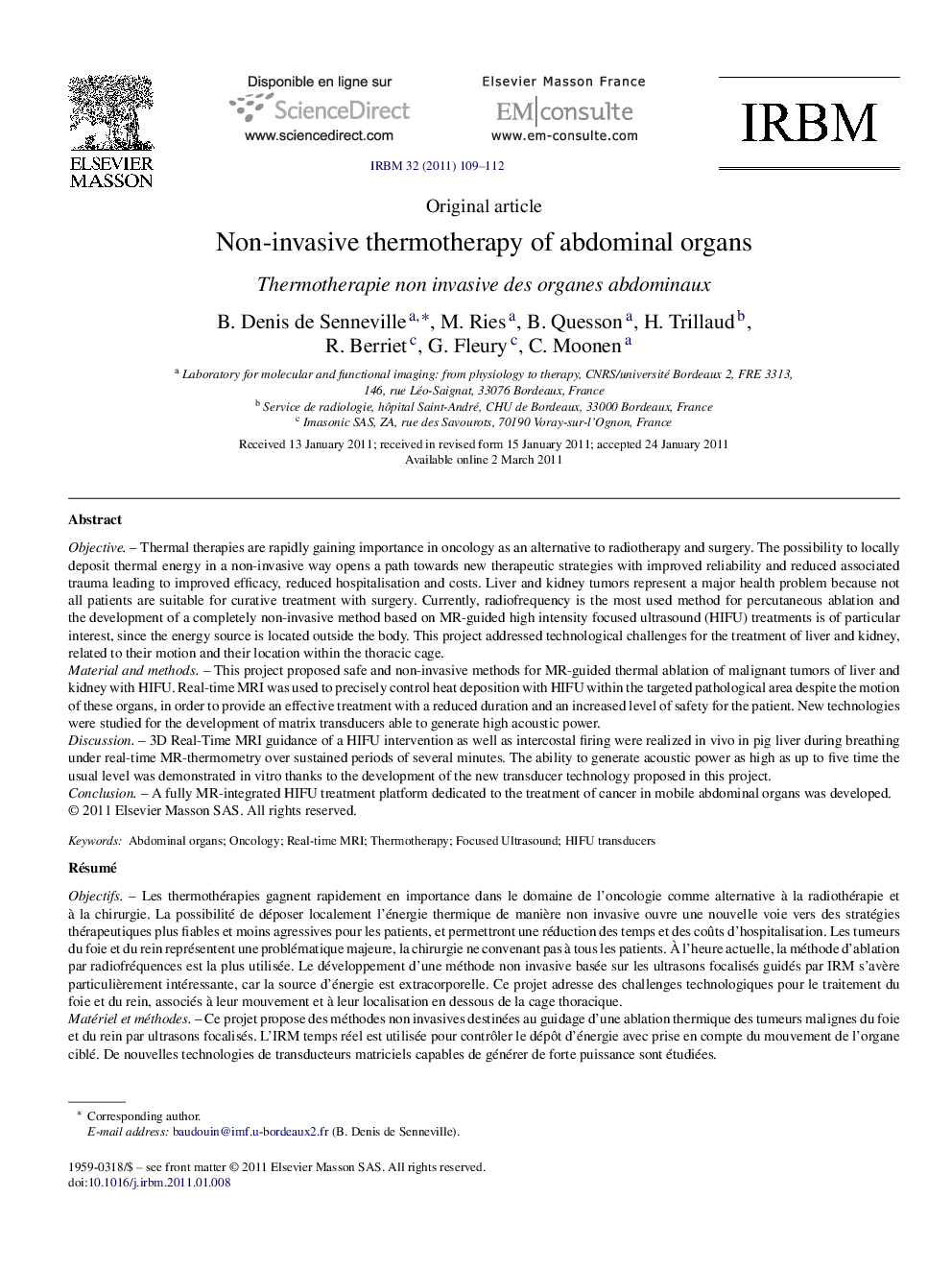 Non-invasive thermotherapy of abdominal organs