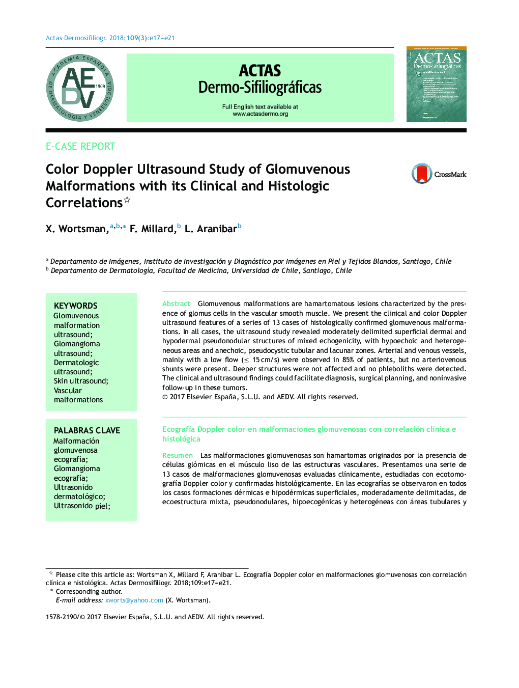 Color Doppler Ultrasound Study of Glomuvenous Malformations with its Clinical and Histologic Correlations