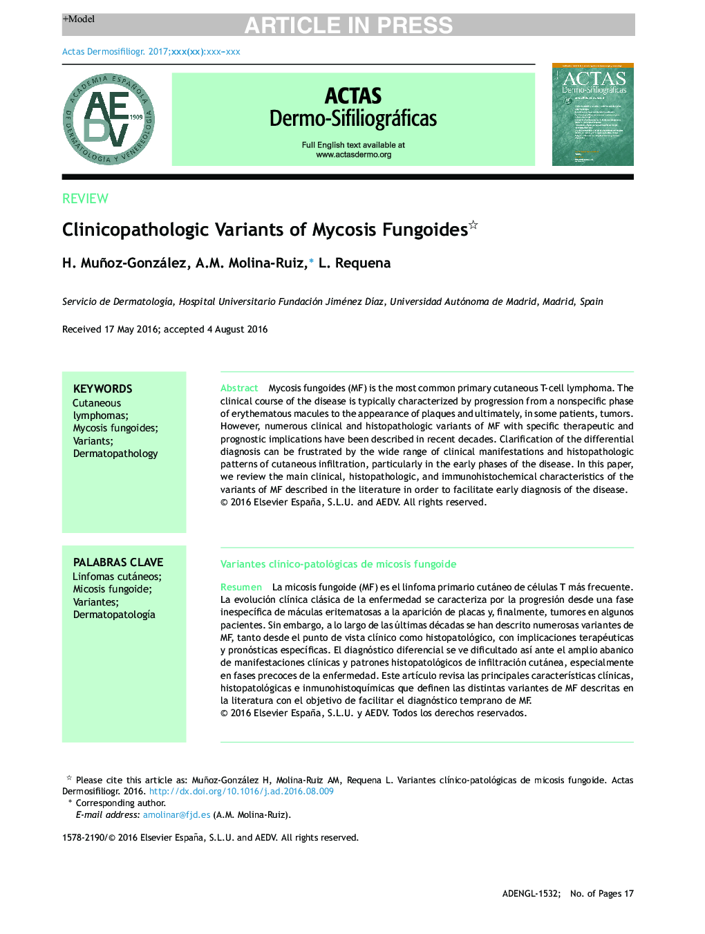 Clinicopathologic Variants of Mycosis Fungoides