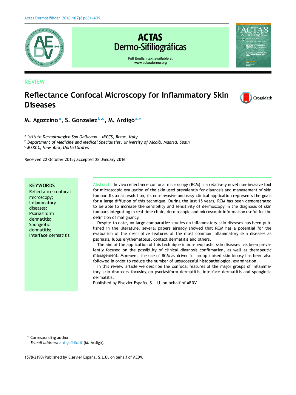 Reflectance Confocal Microscopy for Inflammatory Skin Diseases