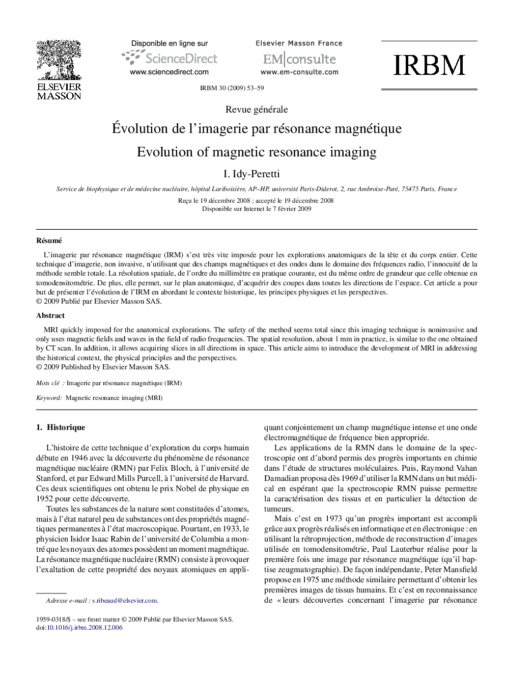 Évolution de l’imagerie par résonance magnétique