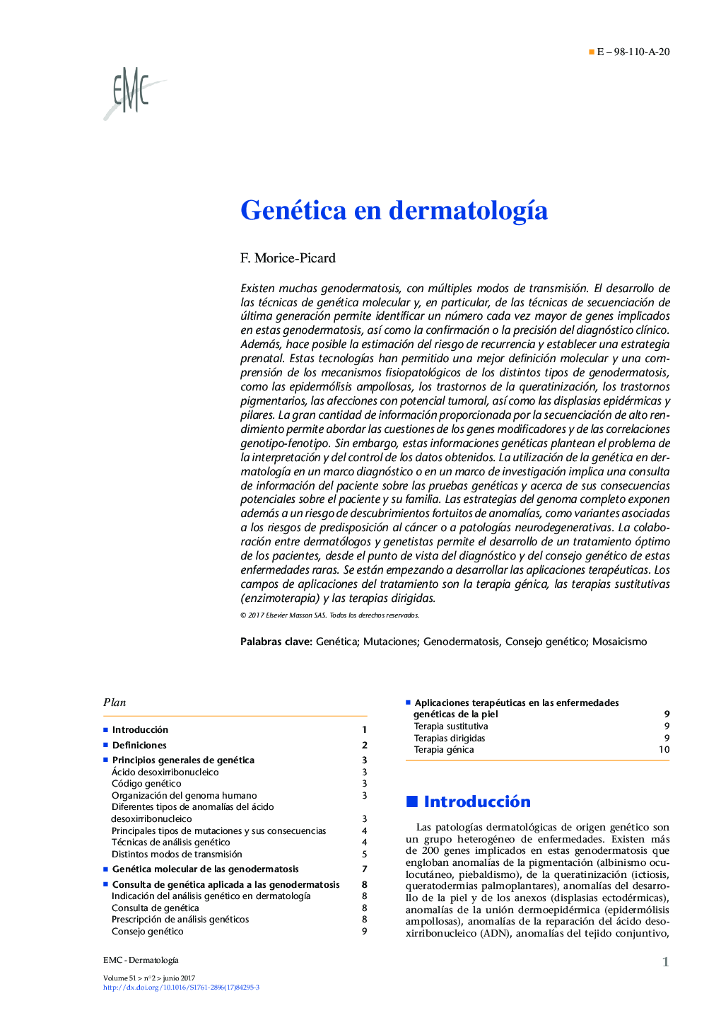 Genética en dermatologÃ­a