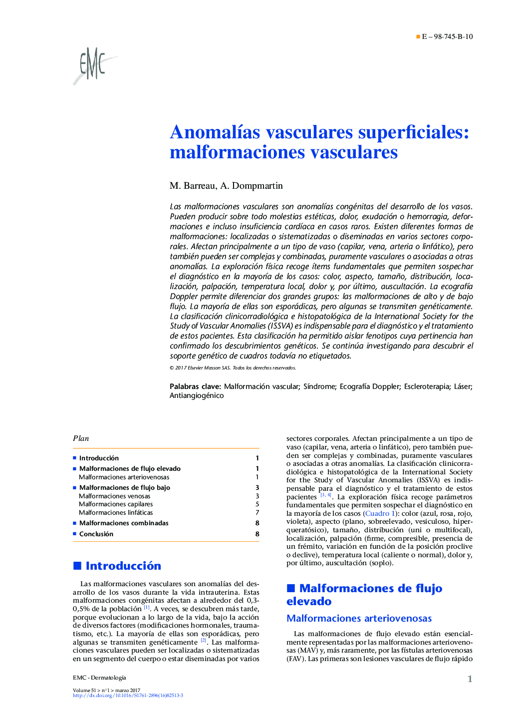 AnomalÃ­as vasculares superficiales: malformaciones vasculares