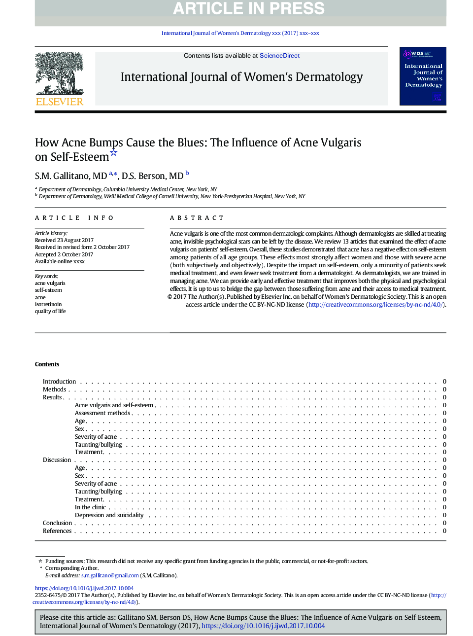 How Acne Bumps Cause the Blues: The Influence of Acne Vulgaris on Self-Esteem