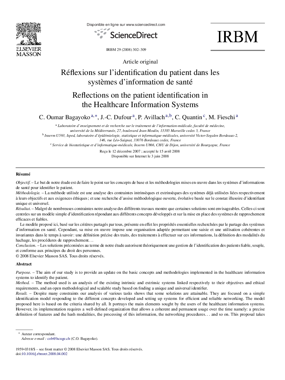 Réflexions sur l’identification du patient dans les systèmes d’information de santé