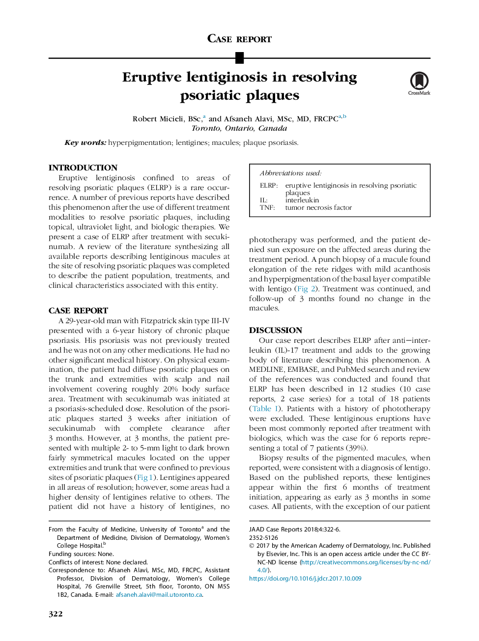 Eruptive lentiginosis in resolving psoriatic plaques