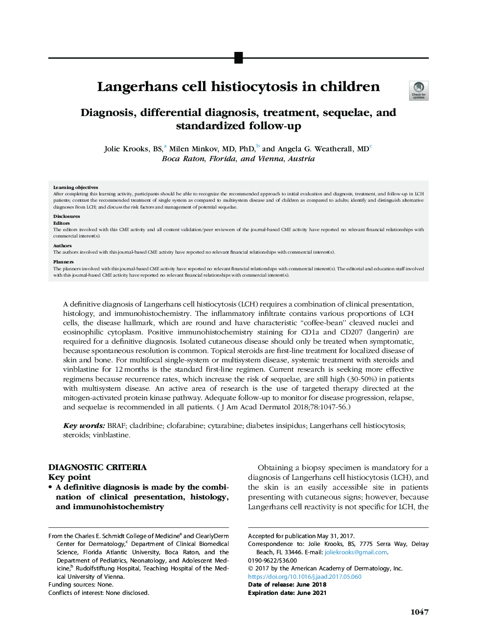 Langerhans cell histiocytosis in children