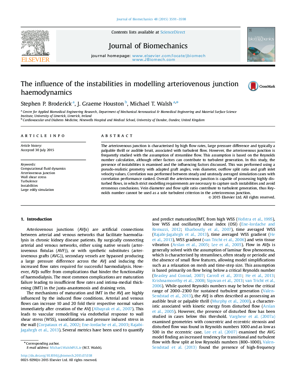 The influence of the instabilities in modelling arteriovenous junction haemodynamics