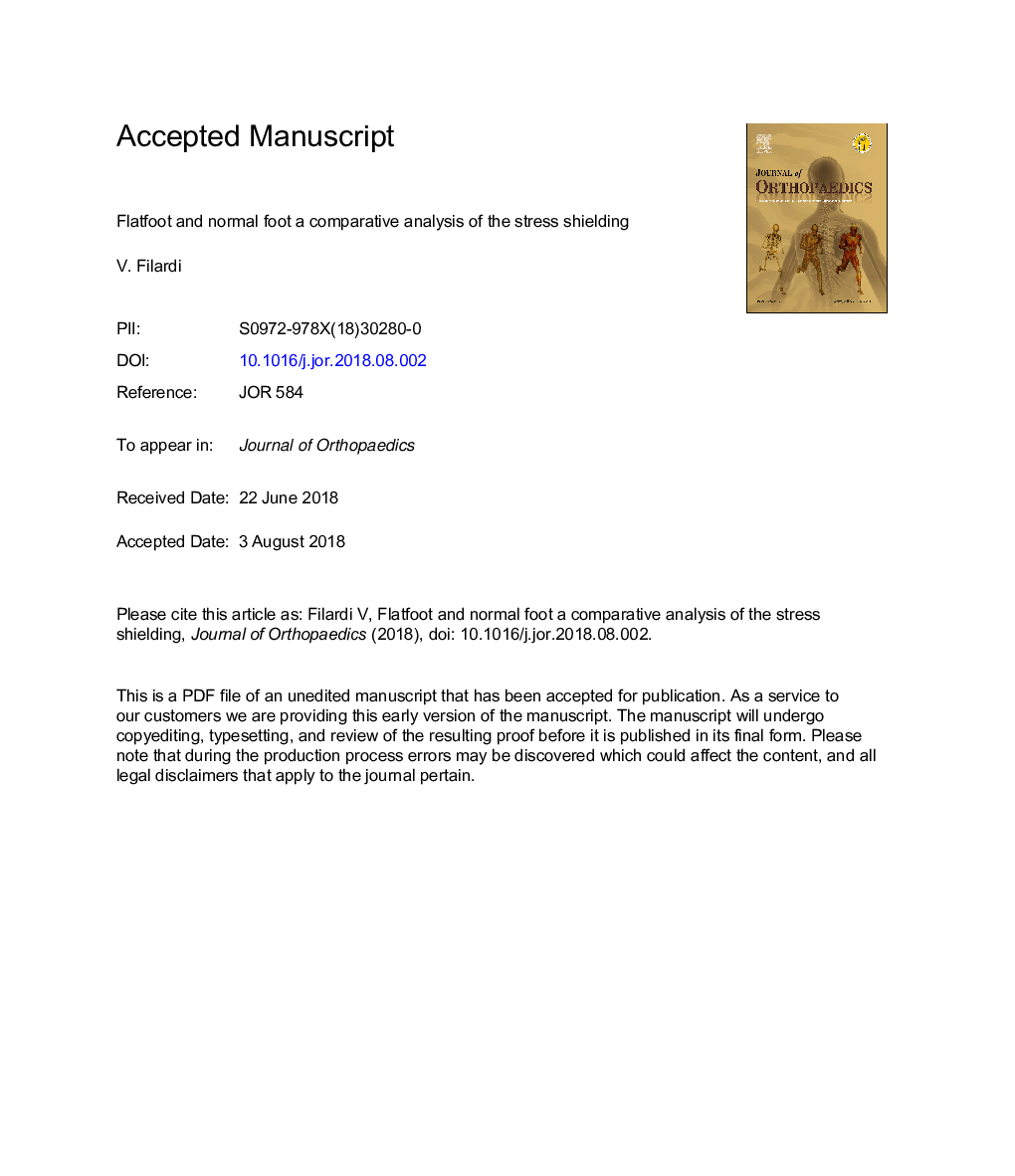 Flatfoot and normal foot a comparative analysis of the stress shielding