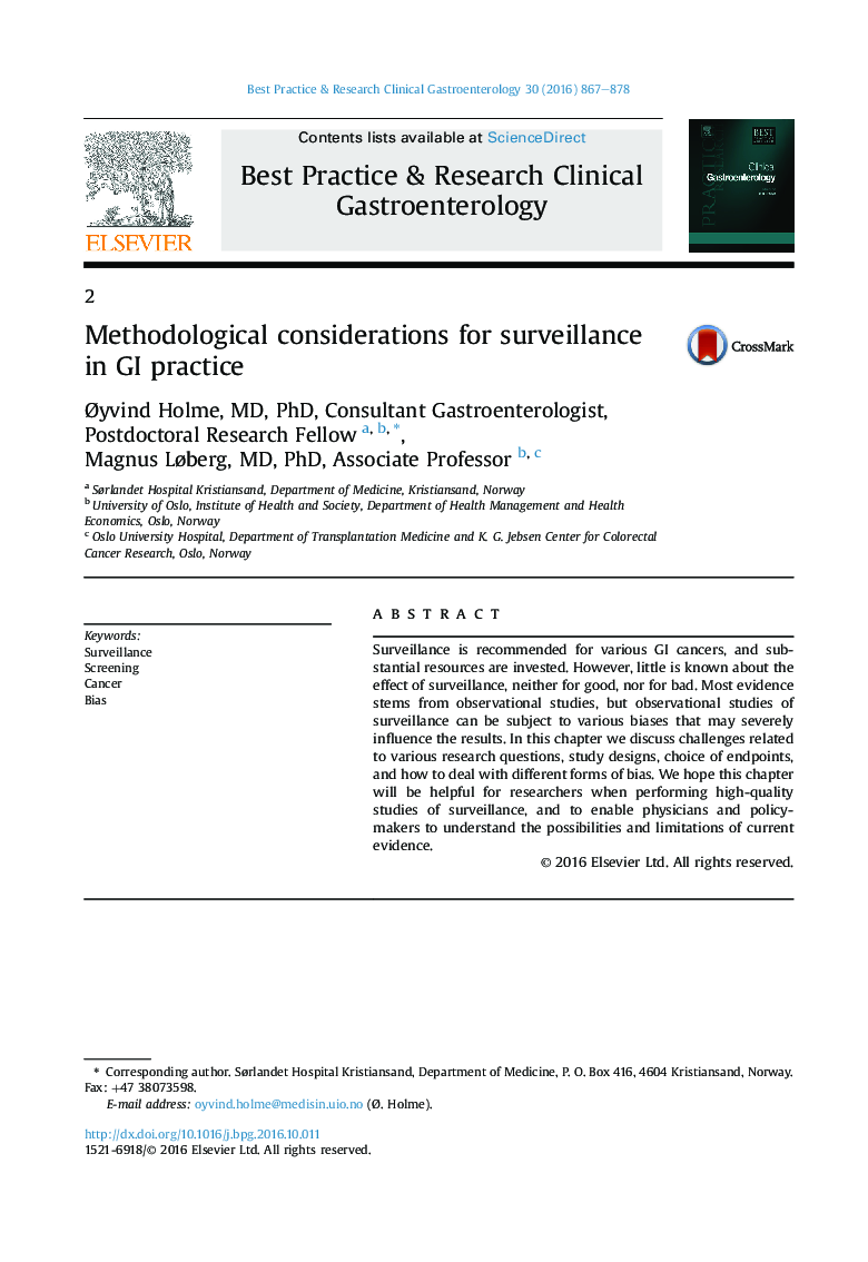 Methodological considerations for surveillance in GI practice