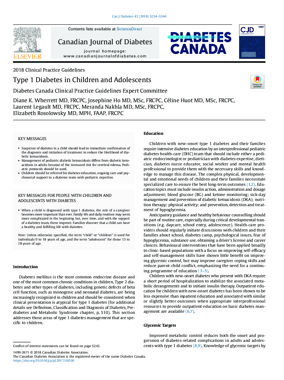 Type 1 Diabetes in Children and Adolescents