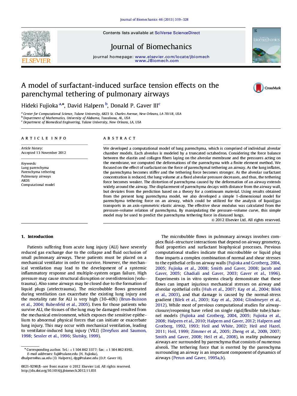 A model of surfactant-induced surface tension effects on the parenchymal tethering of pulmonary airways