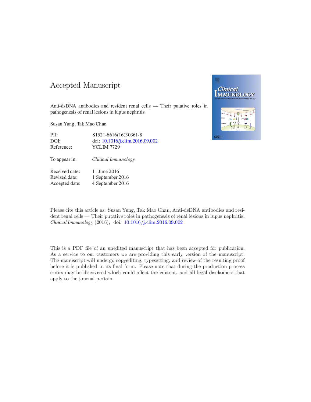 Anti-dsDNA antibodies and resident renal cells - Their putative roles in pathogenesis of renal lesions in lupus nephritis