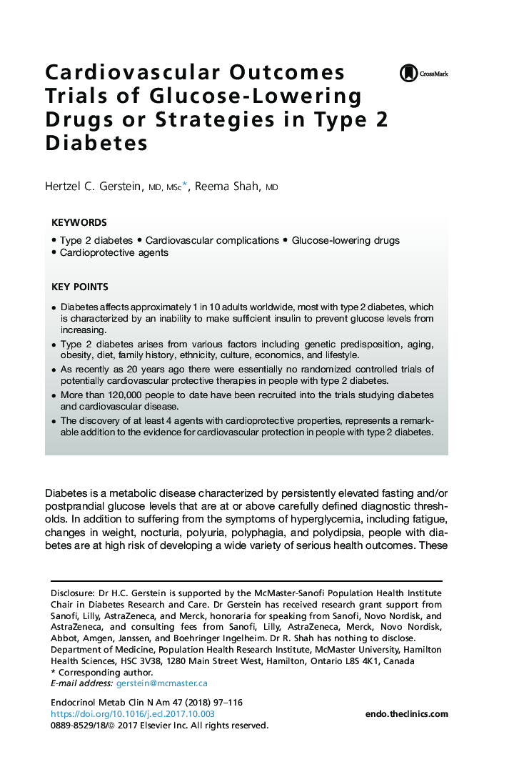 نتایج قلب و عروق آزمایش های گلوکز کاهش مواد مخدر یا استراتژی های دیابت نوع 2 