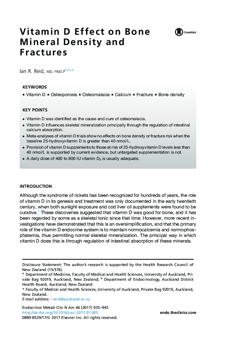 Vitamin D Effect on Bone Mineral Density and Fractures