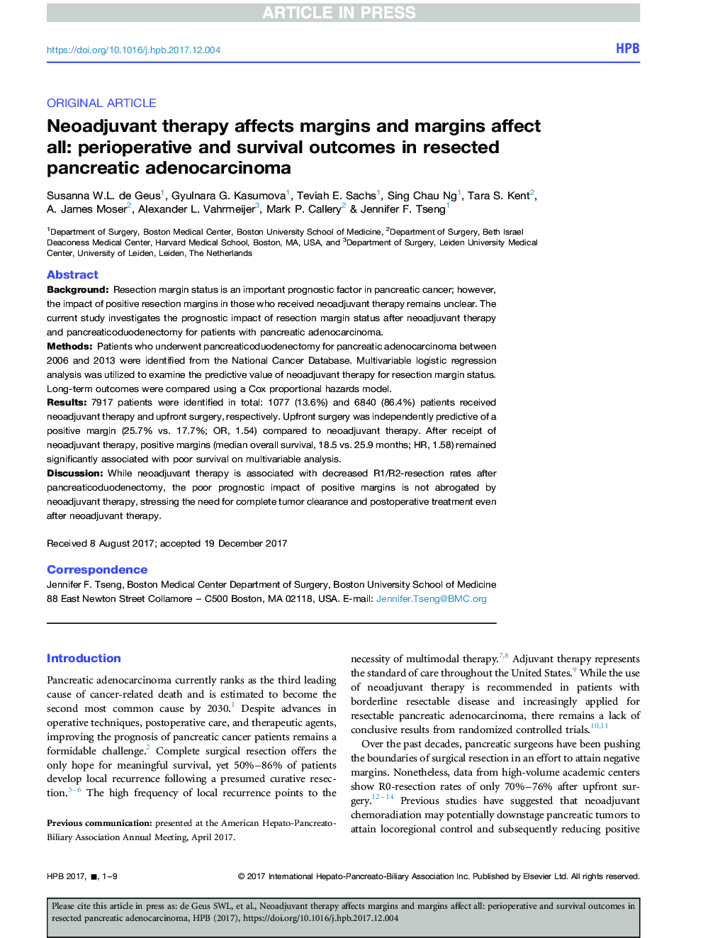 Neoadjuvant therapy affects margins and margins affect all: perioperative and survival outcomes in resected pancreatic adenocarcinoma