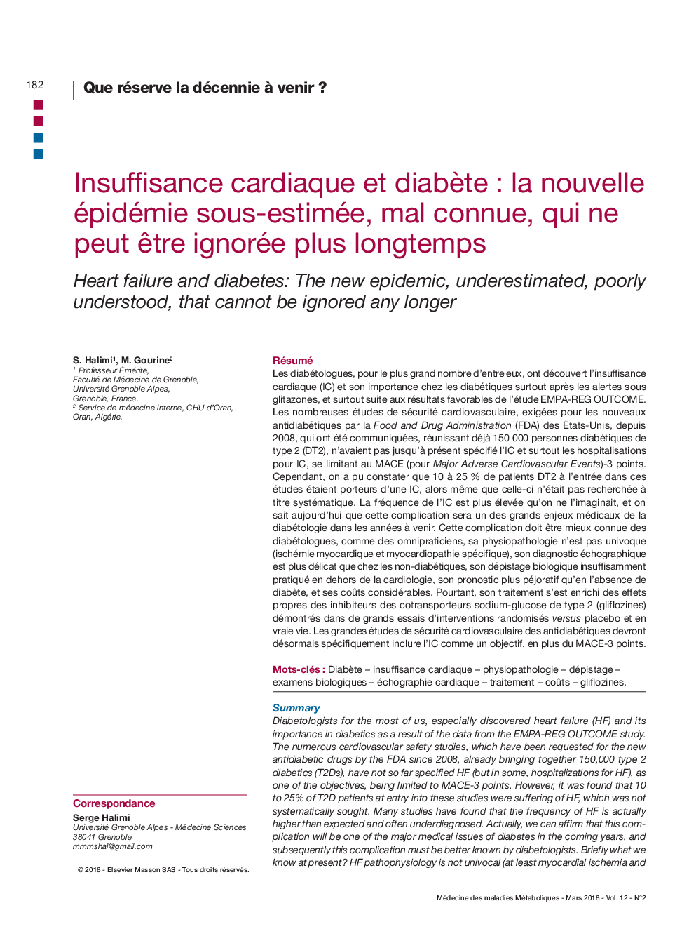 Insuffisance cardiaque et diabÃ¨te : la nouvelle épidémie sous-estimée, mal connue, qui ne peut Ãªtre ignorée plus longtemps