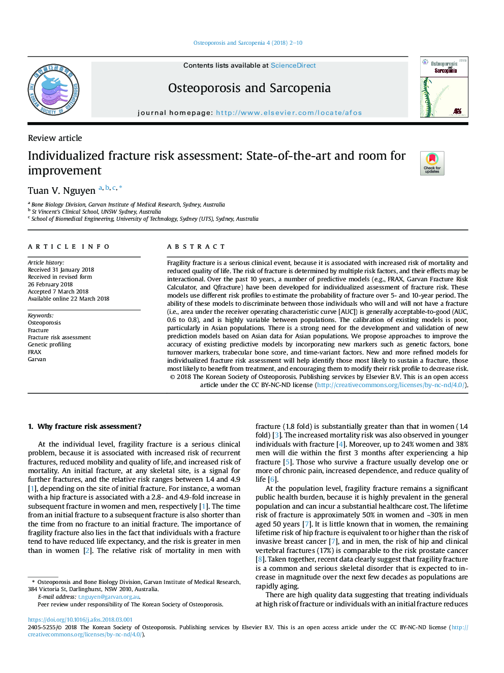 Individualized fracture risk assessment: State-of-the-art and room for improvement