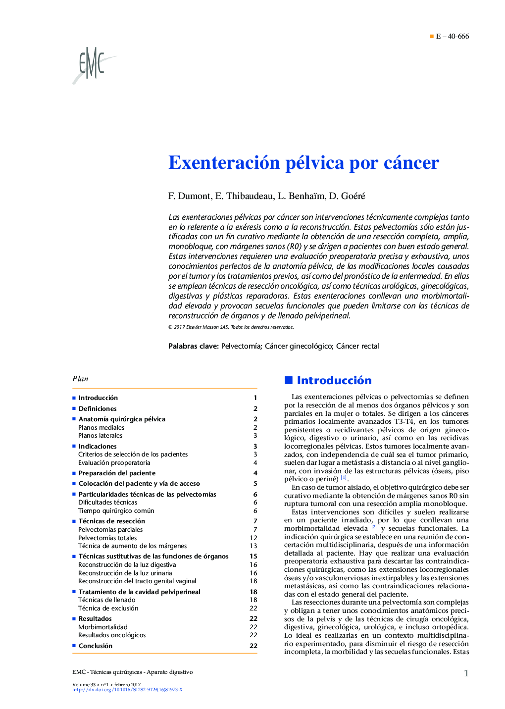 Exenteración pélvica por cáncer