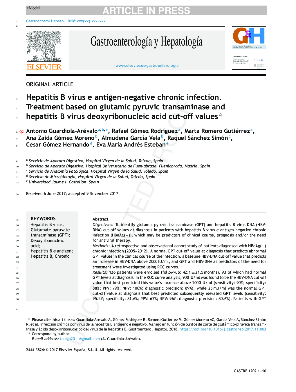 Hepatitis B virus e antigen-negative chronic infection. Treatment based on glutamic pyruvic transaminase and hepatitis B virus deoxyribonucleic acid cut-off values