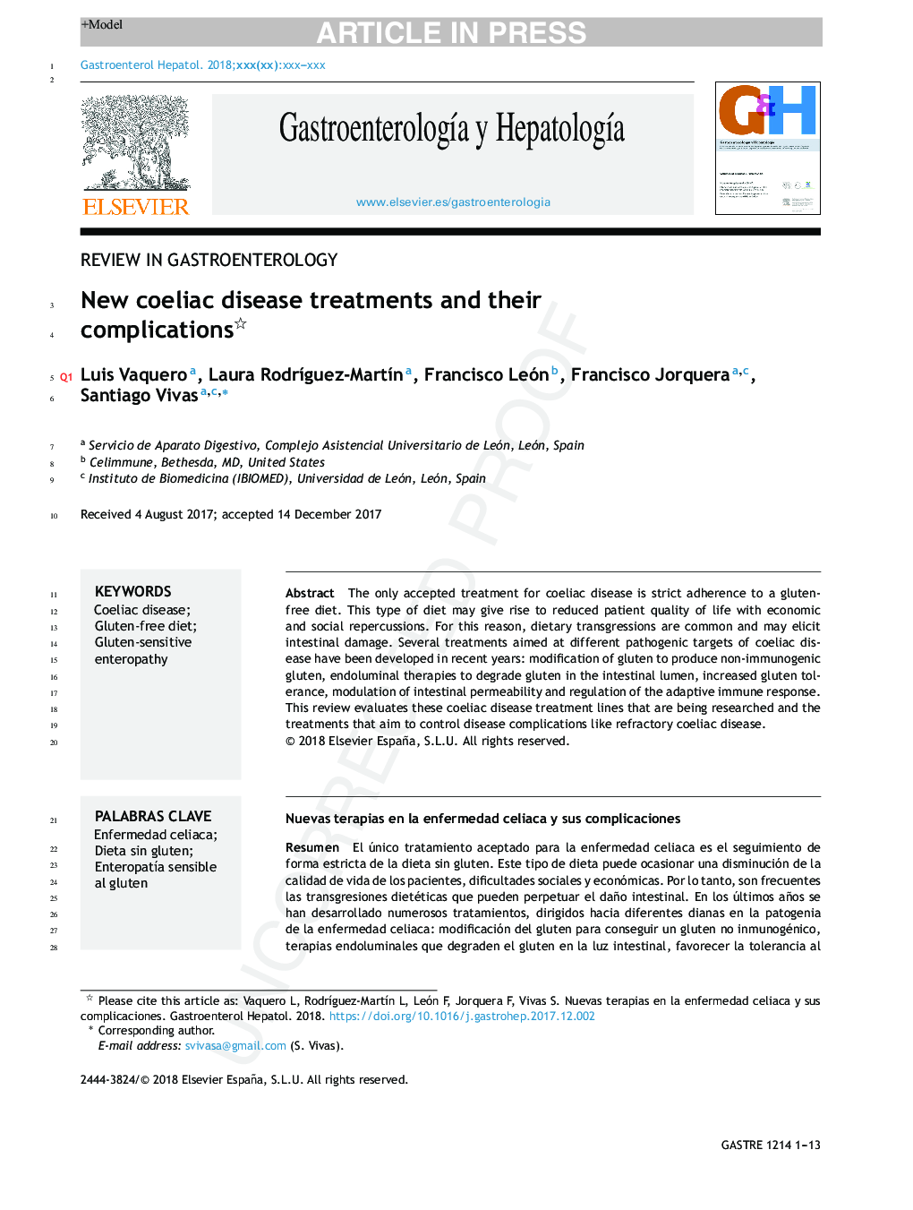 New coeliac disease treatments and their complications