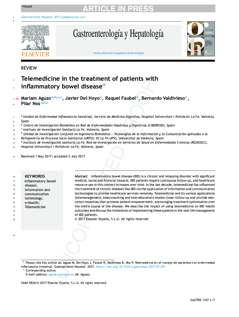 Telemedicine in the treatment of patients with inflammatory bowel disease