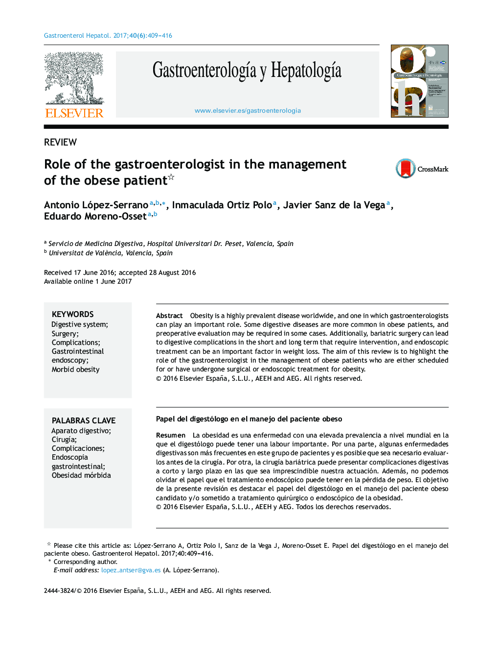 Role of the gastroenterologist in the management of the obese patient