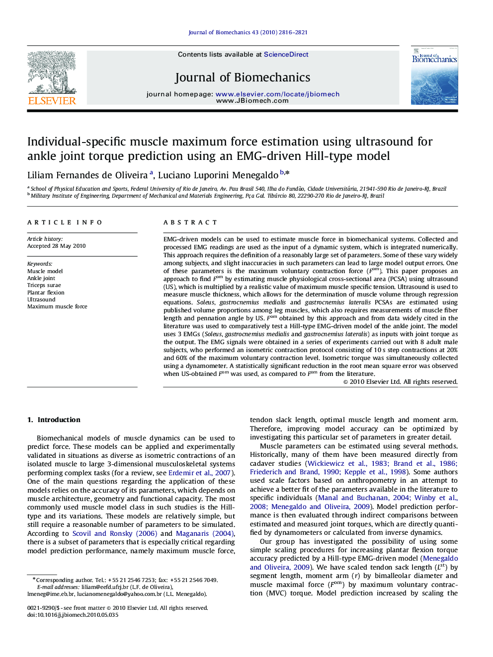 Individual-specific muscle maximum force estimation using ultrasound for ankle joint torque prediction using an EMG-driven Hill-type model