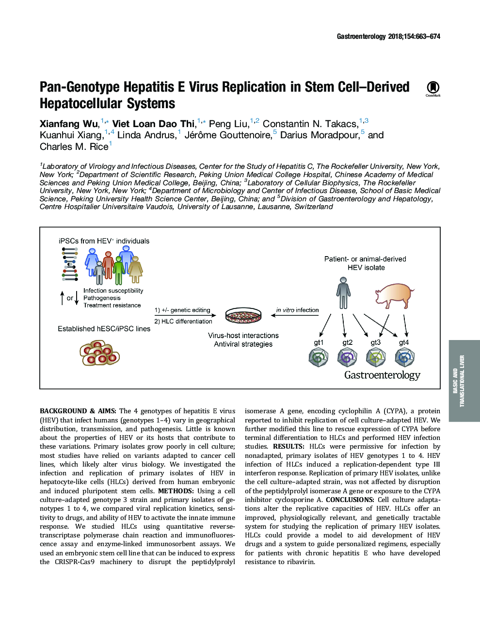 Pan-Genotype Hepatitis E Virus Replication in Stem Cell-Derived Hepatocellular Systems