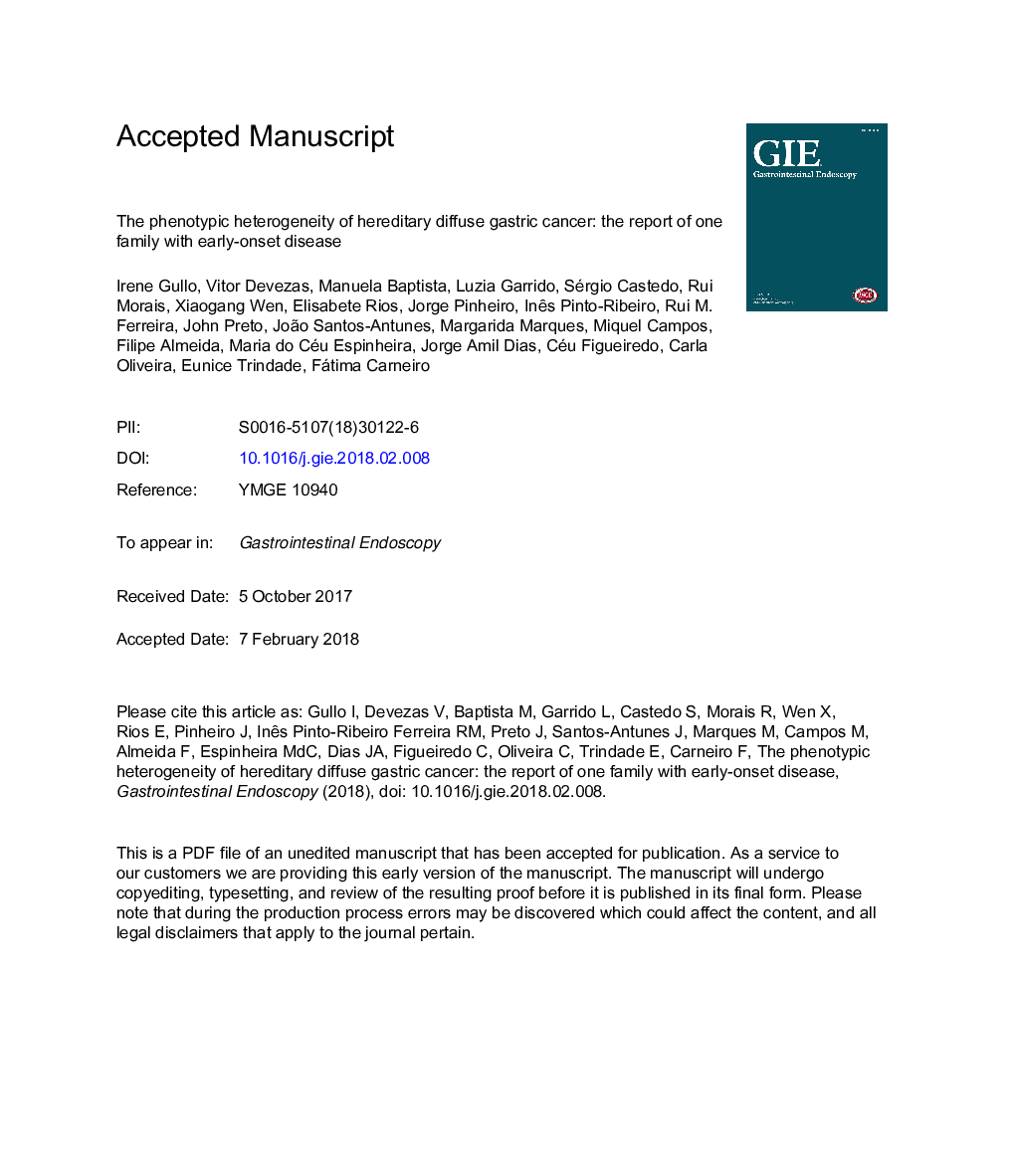 Phenotypic heterogeneity of hereditary diffuse gastric cancer: report of a family with early-onset disease