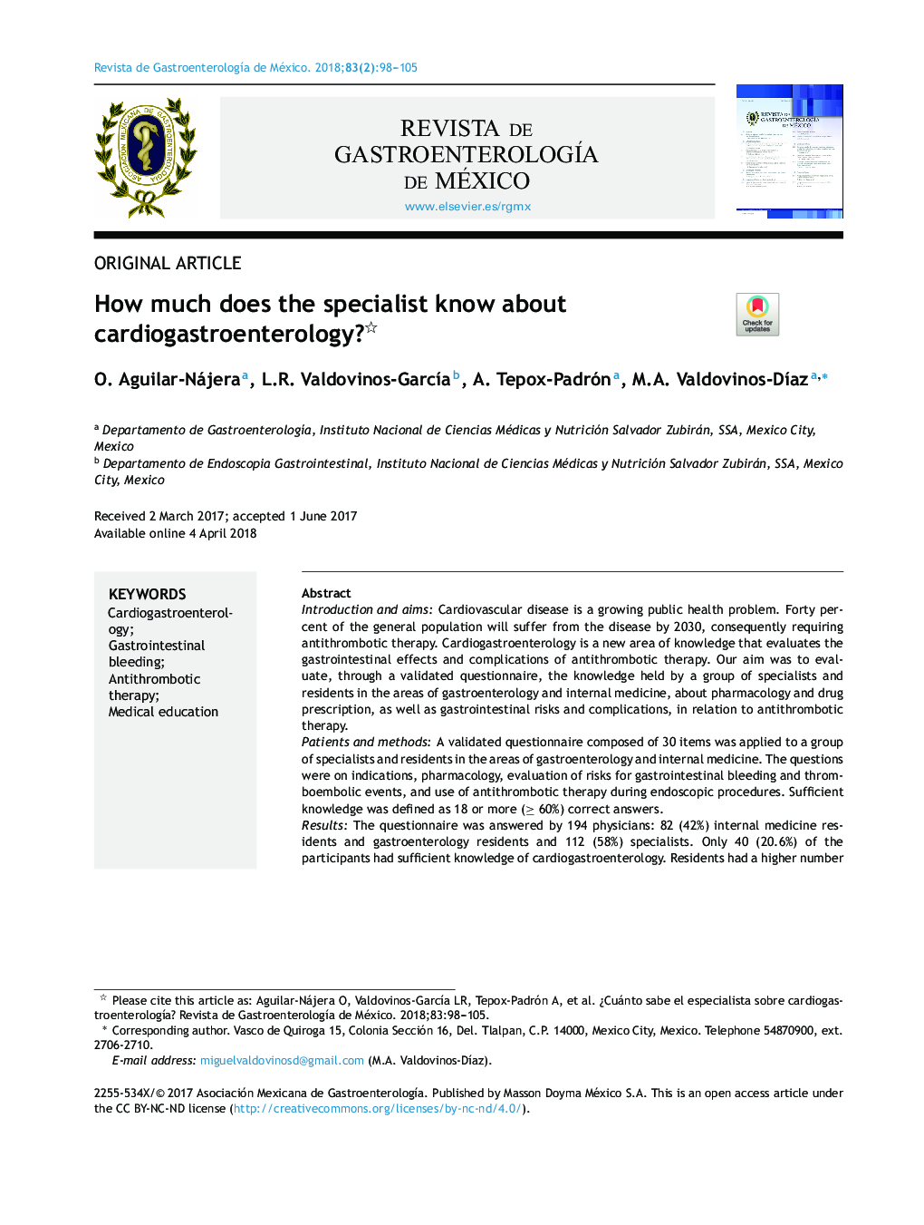 How much does the specialist know about cardiogastroenterology?