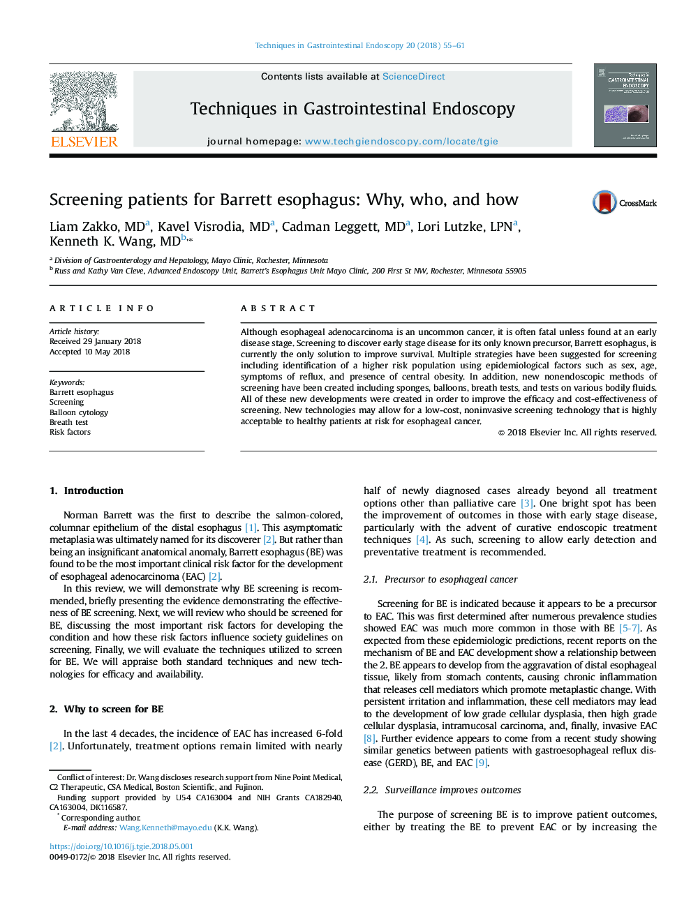 Screening patients for Barrett esophagus: Why, who, and how