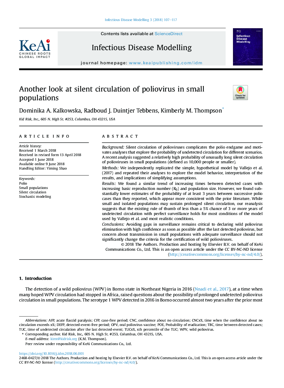 Another look at silent circulation of poliovirus in small populations