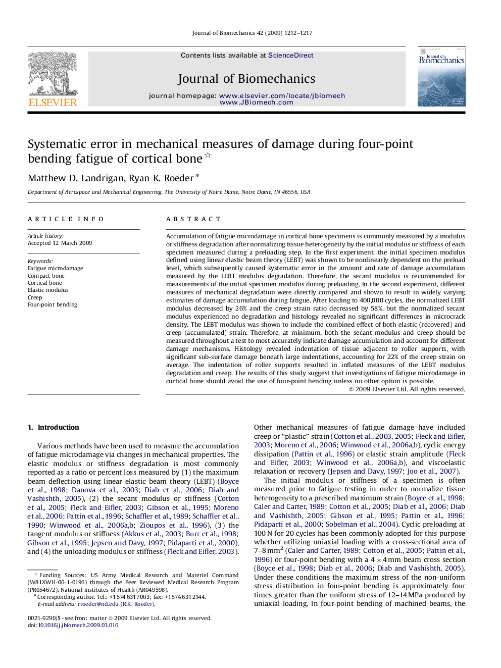 Systematic error in mechanical measures of damage during four-point bending fatigue of cortical bone 