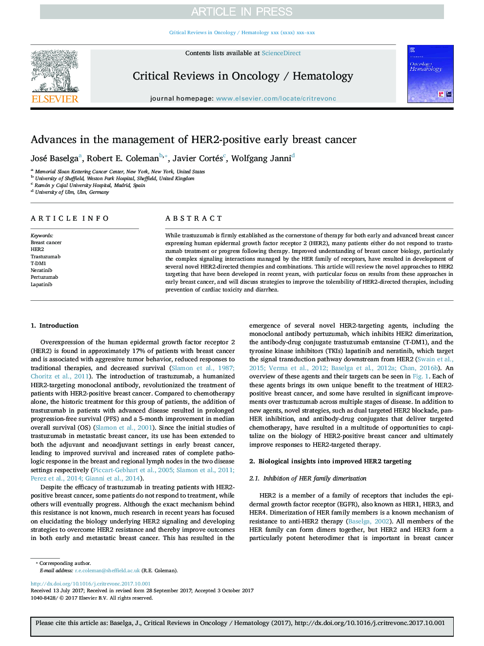 Advances in the management of HER2-positive early breast cancer