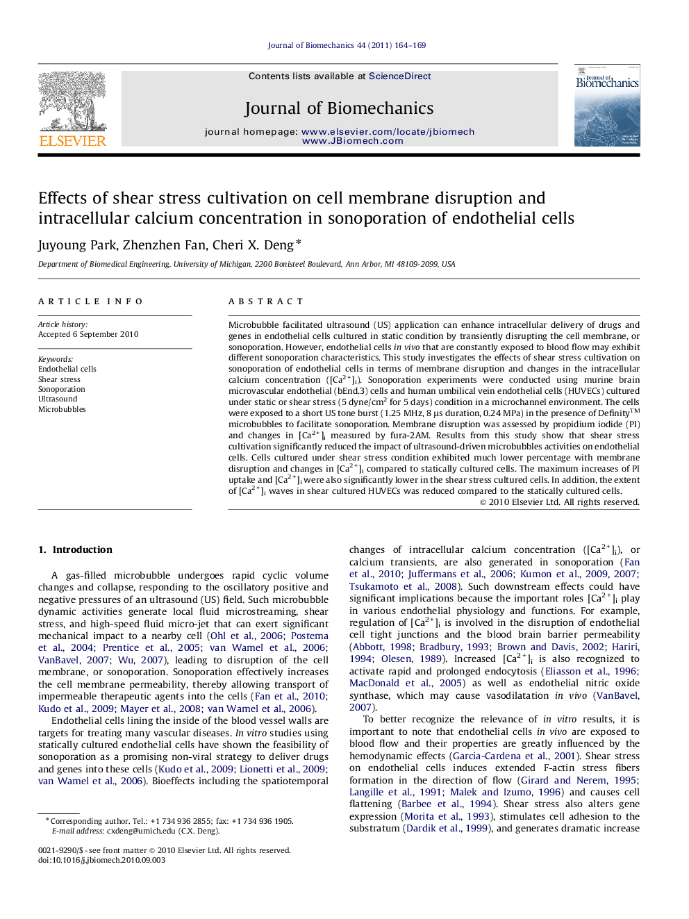 Effects of shear stress cultivation on cell membrane disruption and intracellular calcium concentration in sonoporation of endothelial cells