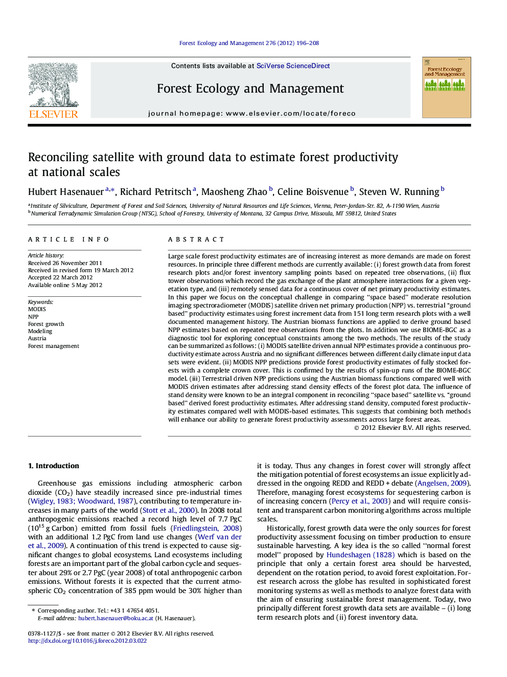 Reconciling satellite with ground data to estimate forest productivity at national scales