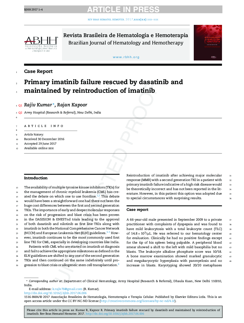 Primary imatinib failure rescued by dasatinib and maintained by reintroduction of imatinib