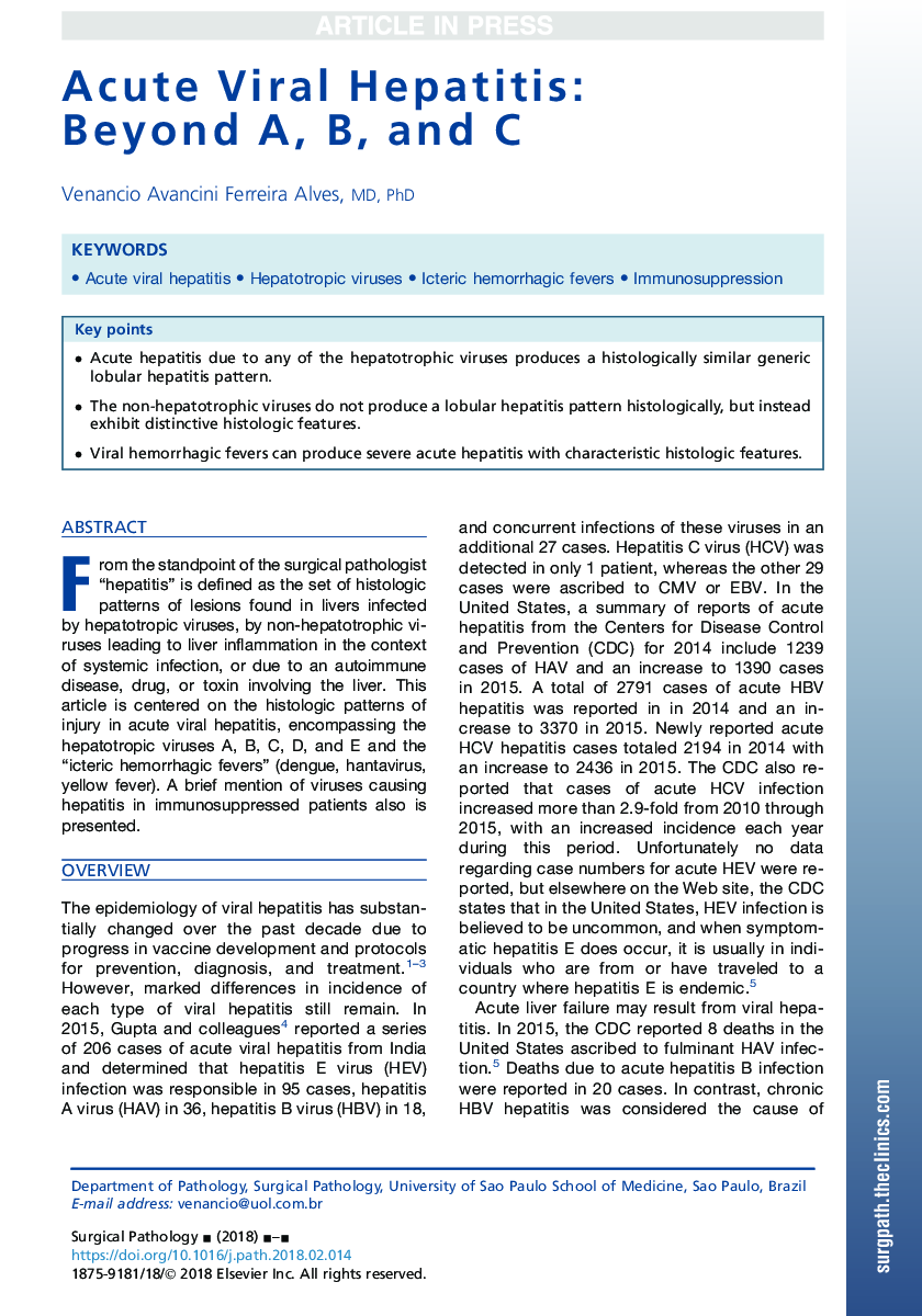 Acute Viral Hepatitis: Beyond A, B, and C