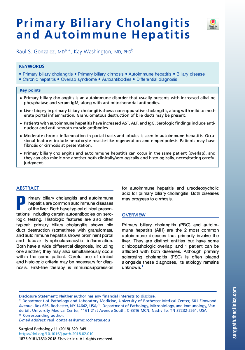 Primary Biliary Cholangitis and Autoimmune Hepatitis