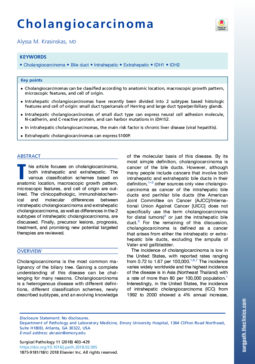 Cholangiocarcinoma