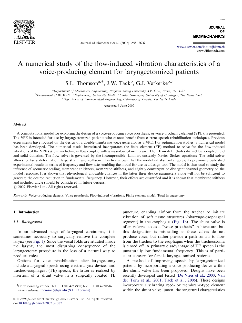 A numerical study of the flow-induced vibration characteristics of a voice-producing element for laryngectomized patients