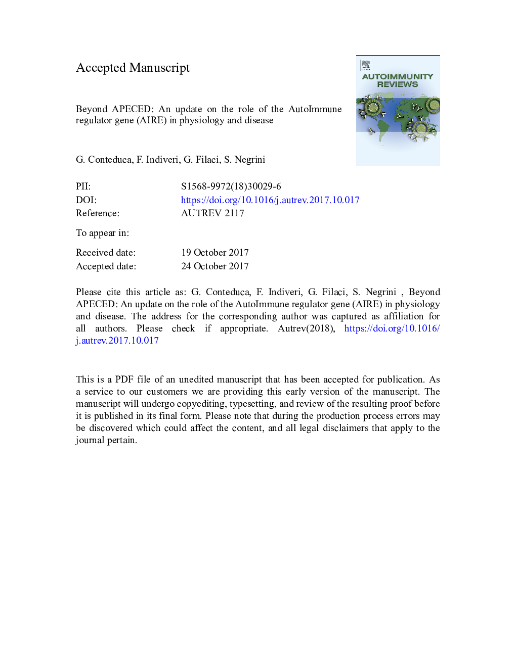 Beyond APECED: An update on the role of the autoimmune regulator gene (AIRE) in physiology and disease