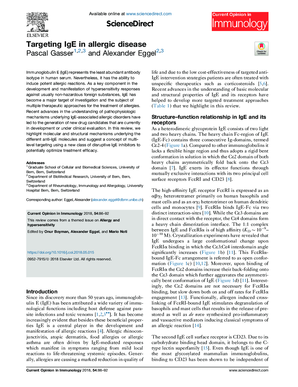 Targeting IgE in allergic disease