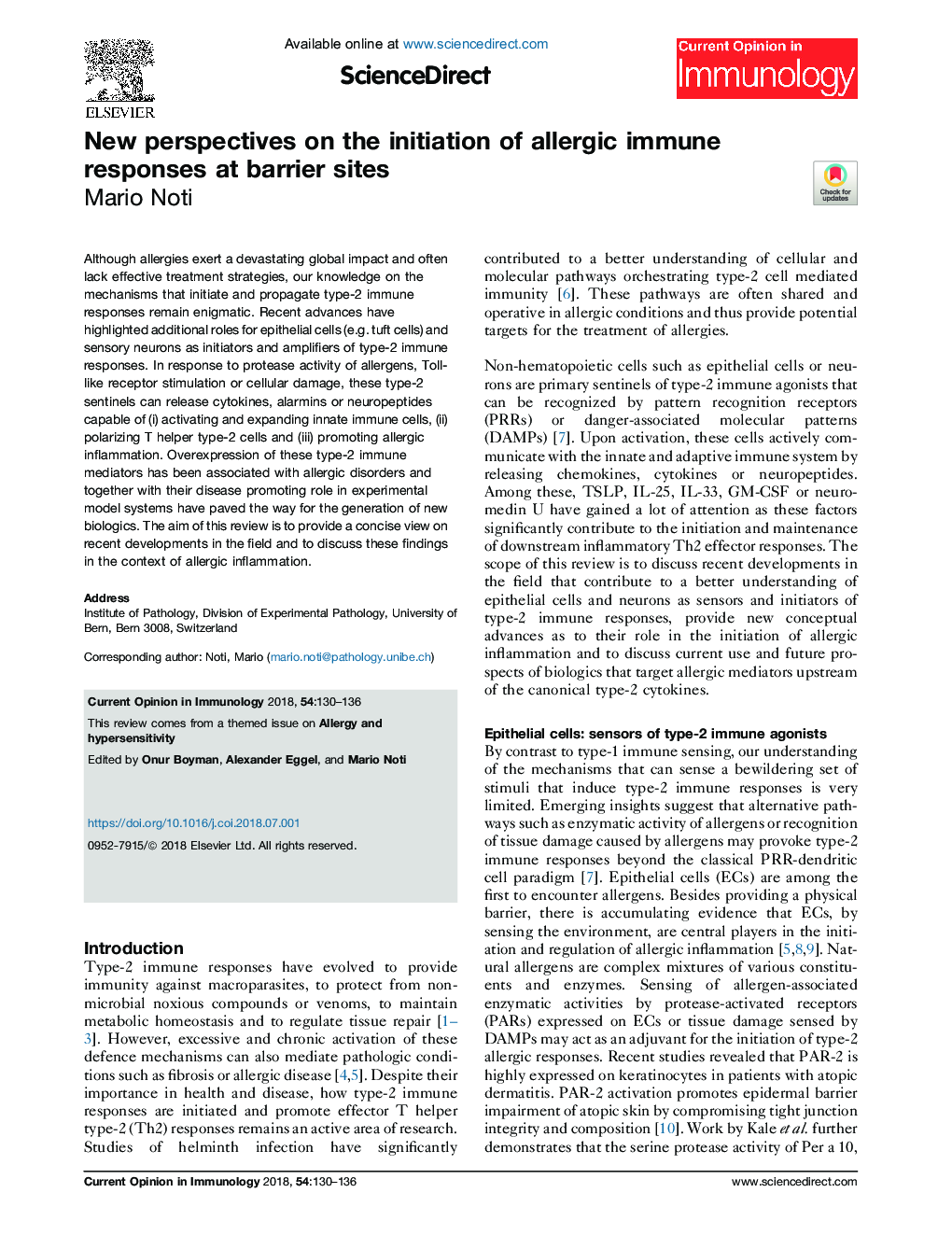 New perspectives on the initiation of allergic immune responses at barrier sites