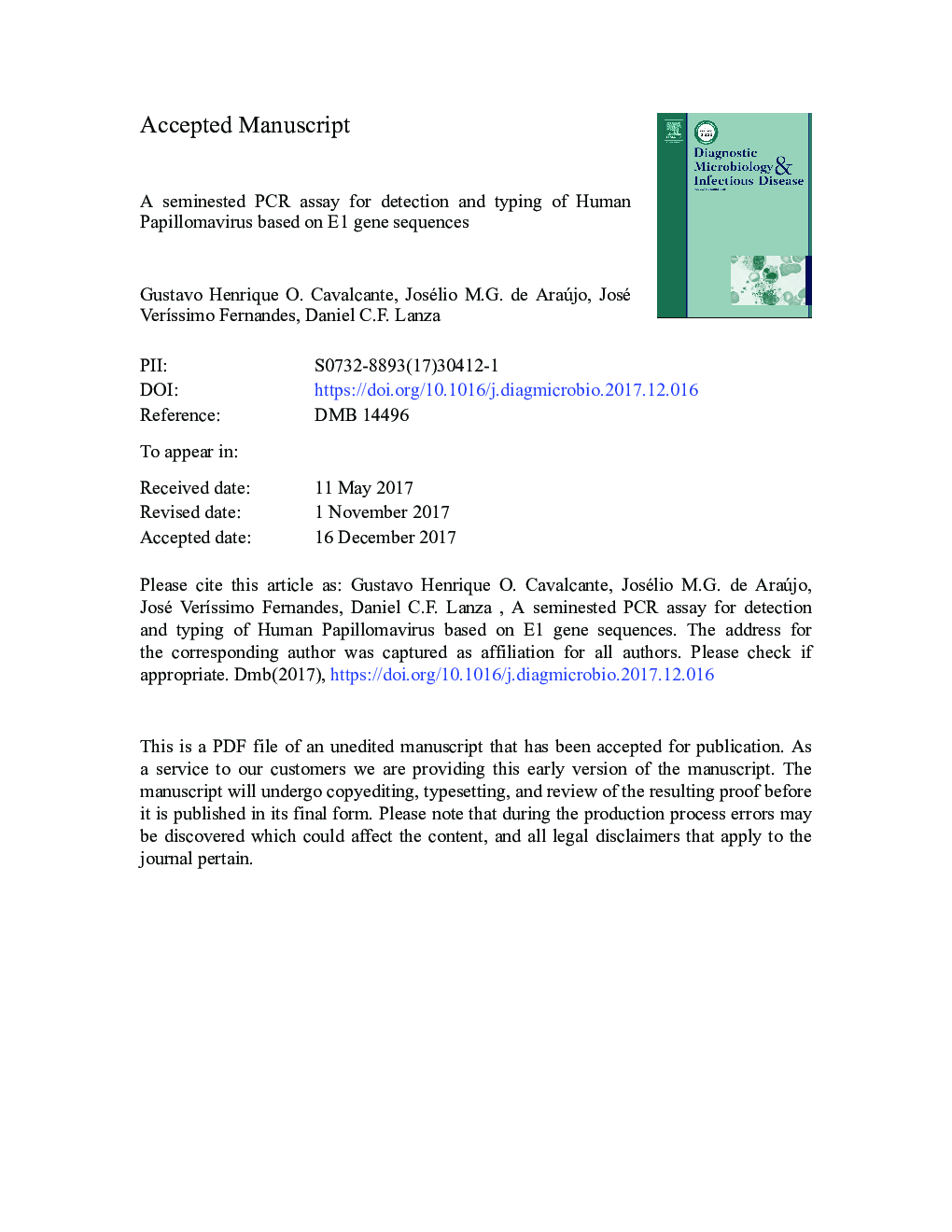 A seminested PCR assay for detection and typing of human papillomavirus based on E1 gene sequences