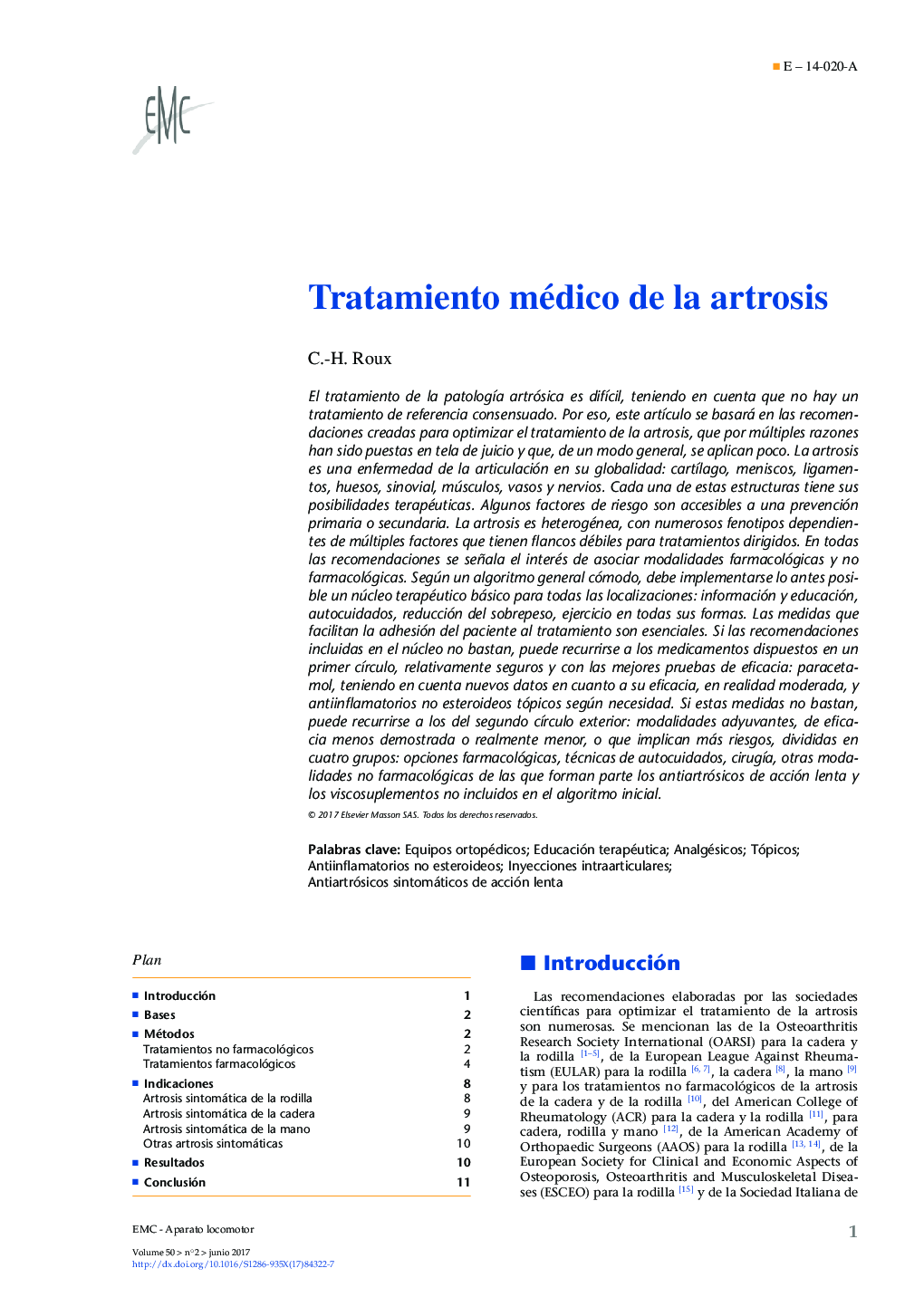 Tratamiento médico de la artrosis